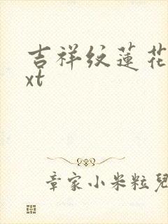 吉祥纹莲花楼txt