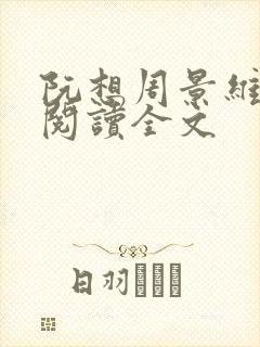 阮想周景维免费阅读全文