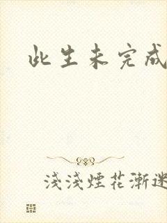 此生未完成