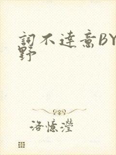 词不达意BY咩野封面