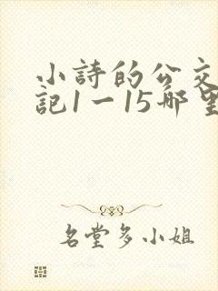 小诗的公交车日记1一15哪里能看