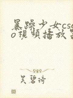 暴躁少女csgo视频播放器推荐