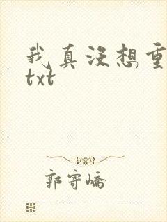 我真没想重生啊txt