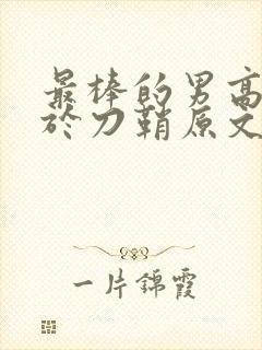 最棒的男高中生于刀鞘原文阅读