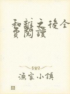 和离之后全文免费阅读