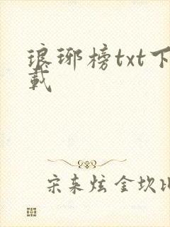 琅琊榜txt下载