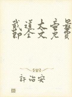 武道大帝最新章节全文免费阅读封面