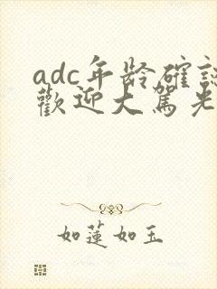 adc年龄确认欢迎大驾光临小说