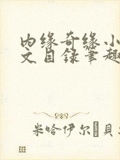 内缘奇缘小说全文目录笔趣阁