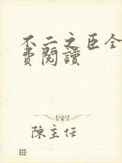 不二之臣全文免费阅读封面