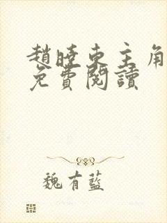 赵晓东主角小说免费阅读