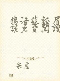 杨洛苏轻眉笔小说免费阅读