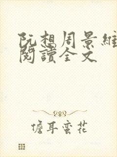 阮想周景维免费阅读全文