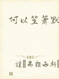 何以笙箫默小说