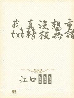 我真没想重生啊txt精校无错版