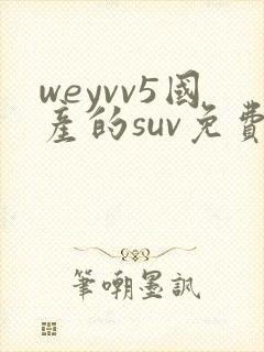weyvv5国产的suv免费