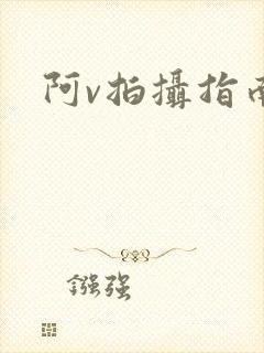 阿v拍摄指南封面