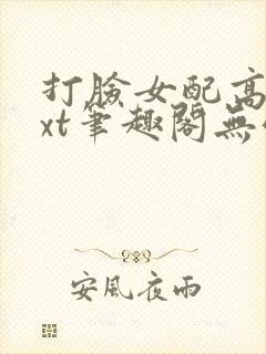 打脸女配高攀txt笔趣阁无弹窗