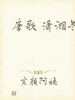 唐歌 潇湘冬儿封面