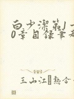 白少洁第1一40章目录笔趣阁