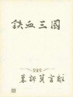 铁血三国封面