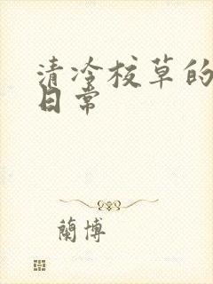 清冷校草的抹布日常