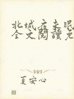 北城夜未眠小说全文阅读免费封面