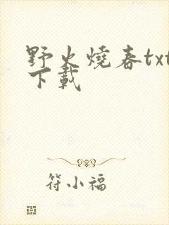 野火烧春txt下载