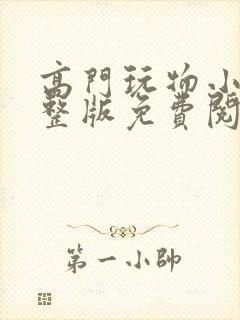 高门玩物小说完整版免费阅读