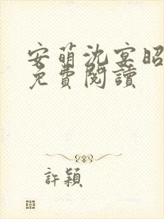 安萌沈宴昭小说免费阅读封面