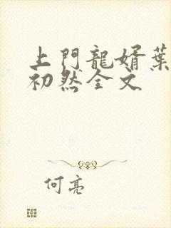 上门龙婿叶辰萧初然全文