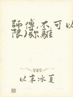 师傅,不可以(限)弥骓封面