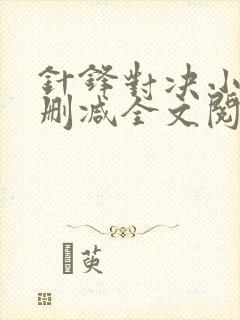 针锋对决小说未删减全文阅读