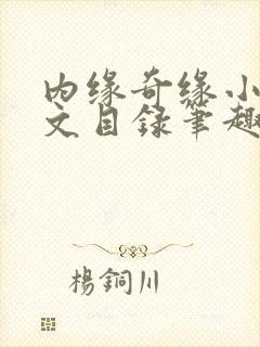 内缘奇缘小说全文目录笔趣阁