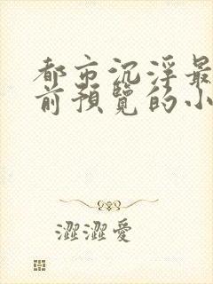 都市沉浮最快超前预览的小说3030