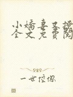 小娇妻又撩又甜全文免费阅读