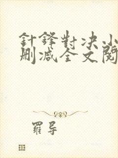 针锋对决小说未删减全文阅读