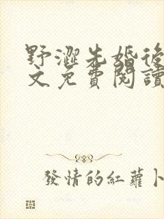 野涩先婚后爱全文免费阅读笔趣阁