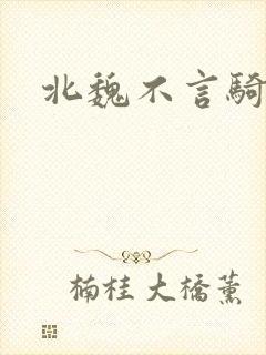 北魏不言骑封面
