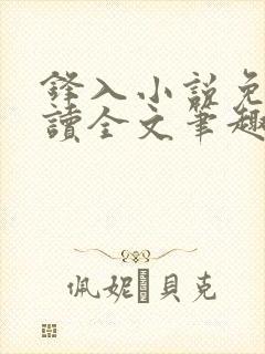 锋入小说免费阅读全文笔趣阁