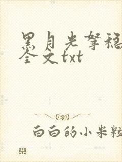 黑月光拿稳小说全文txt