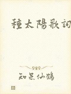 种太阳歌词