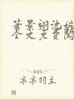 萧景翊沈婉小说全文免费阅读