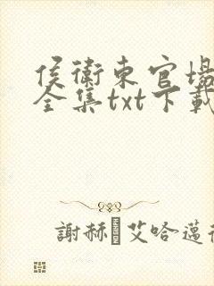 侯卫东官场笔记全集txt下载