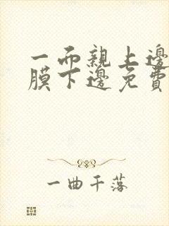 一面亲上边一面膜下边免费阅读