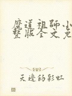 魔道祖师小说完整版全文免费阅读下载封面