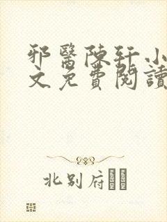 邪医陈轩小说全文免费阅读封面