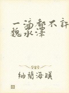 一滴都不许漏 魏承泽封面