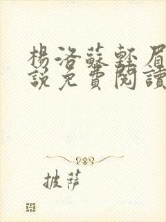 杨洛苏轻眉笔小说免费阅读