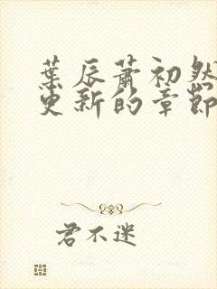 叶辰萧初然刚刚更新的章节